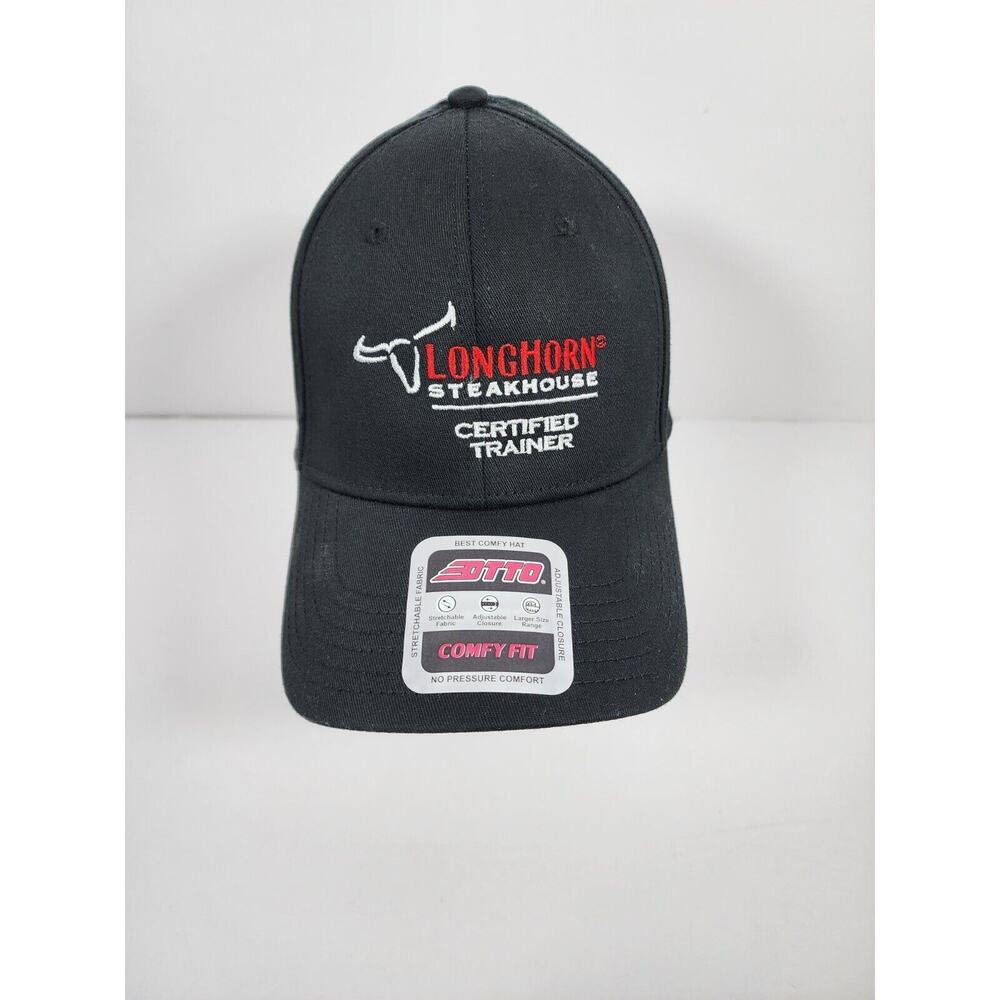 Longhorn Steakhouse Certified Trainer Snap Back Otto Cap Hat Baseball Cap Black